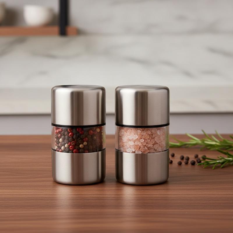 Kitchen Gadgets Essential - 1/2 pezzi Macinapepe Manuale in Acciaio