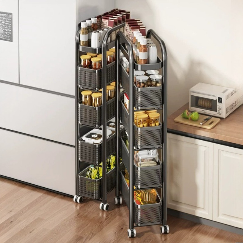 Kitchen Gadgets Essential - Portautensili angolare con ruote, porta spezie,