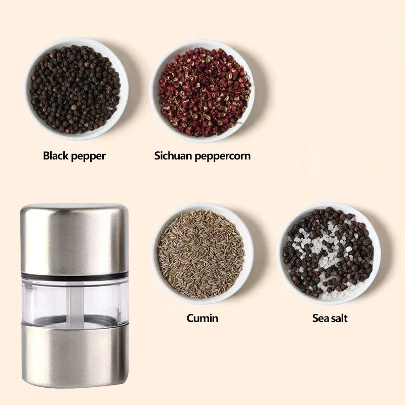 Kitchen Gadgets Essential - 1 macinapepe manuale in acciaio inossidabile,